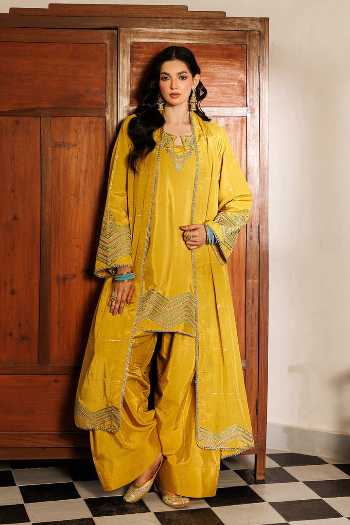 Noore Eid by Panache Women RTW Embroidered Raw Silk 3 Piece Suit Zimal - Eid Collection