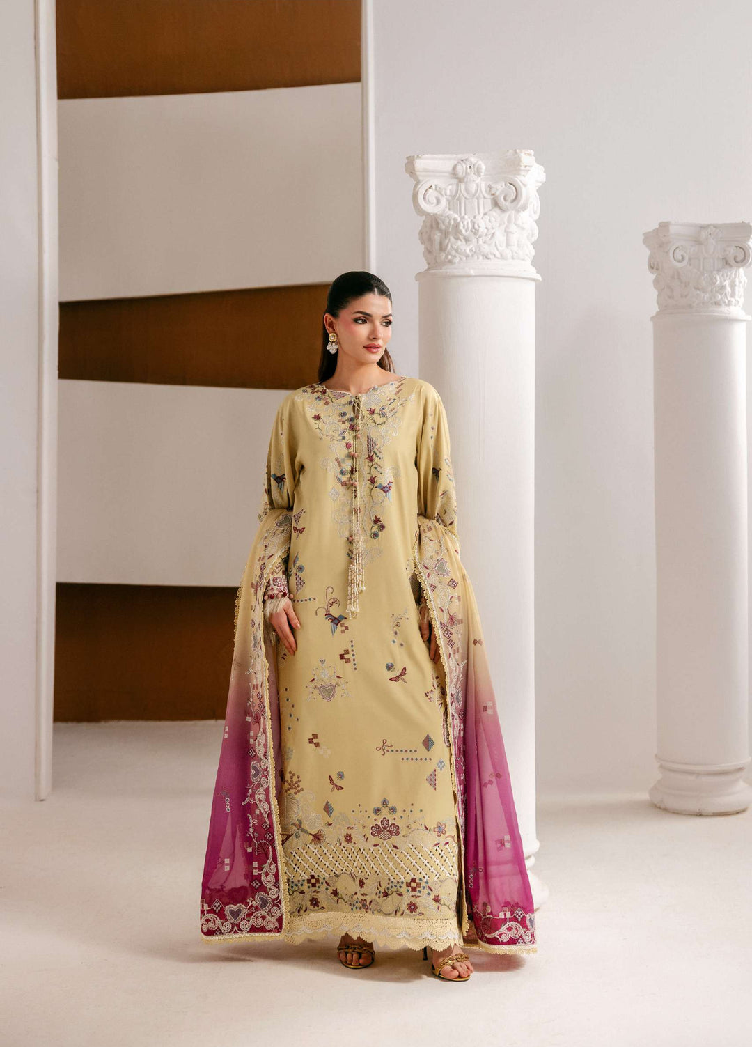 Luxe Silk by Florent Unstitched Embroidered Raw Silk 3 Piece Suit FL26ULS Aurelia - Festive Collection