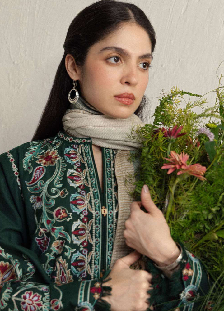 Coco by Zara Shahjahan Unstitched Khaddar 3 Piece Suit CZS26UKW OCHRE 2B - Winter Collection