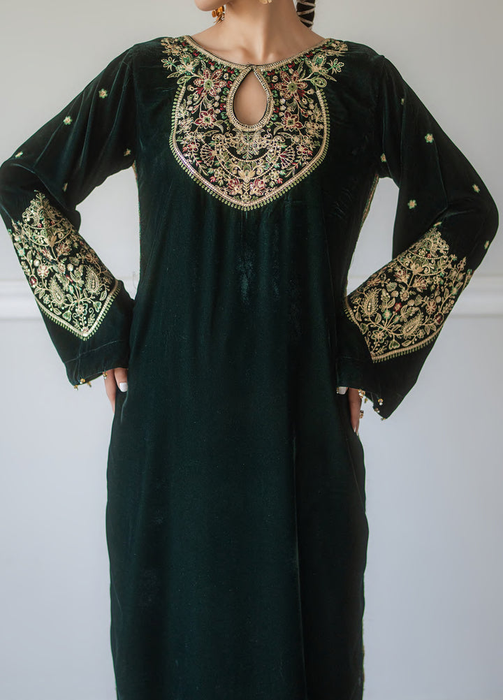 Atelier Velours by Rashid Textiles RTW Embroidered Velvet 2 Piece Suit RT26RAV Emerald - Festive Collection