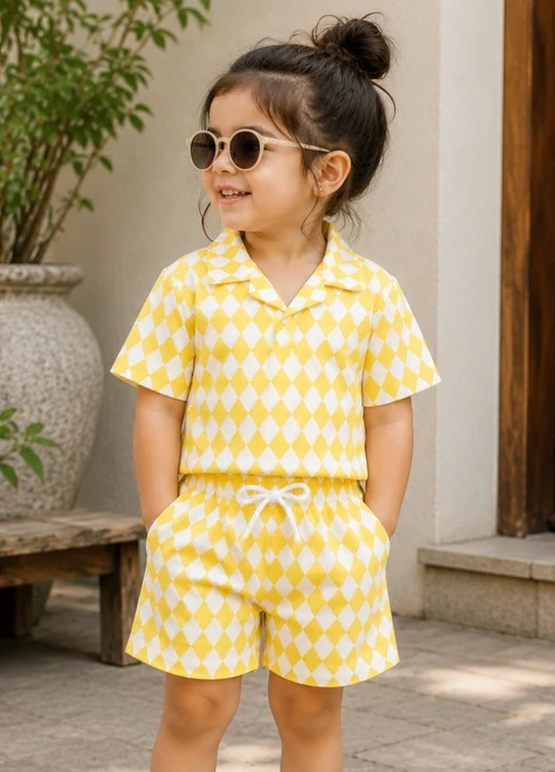 BabyCo Kids RTW Printed Cotton Co-Ord Sets Suit Lemon Sorbet Unisex - Casual Collection