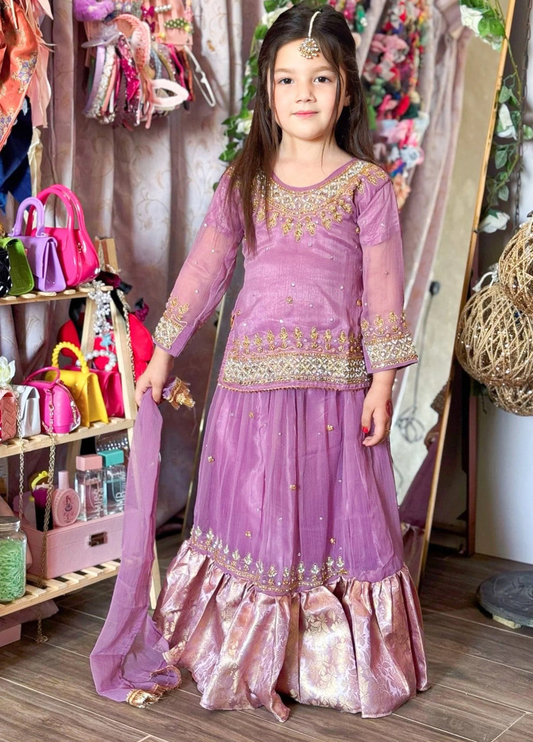 Khanak Girls RTW Embroidered Chiffon 3 Piece Suit KL-4 - Festive Collection