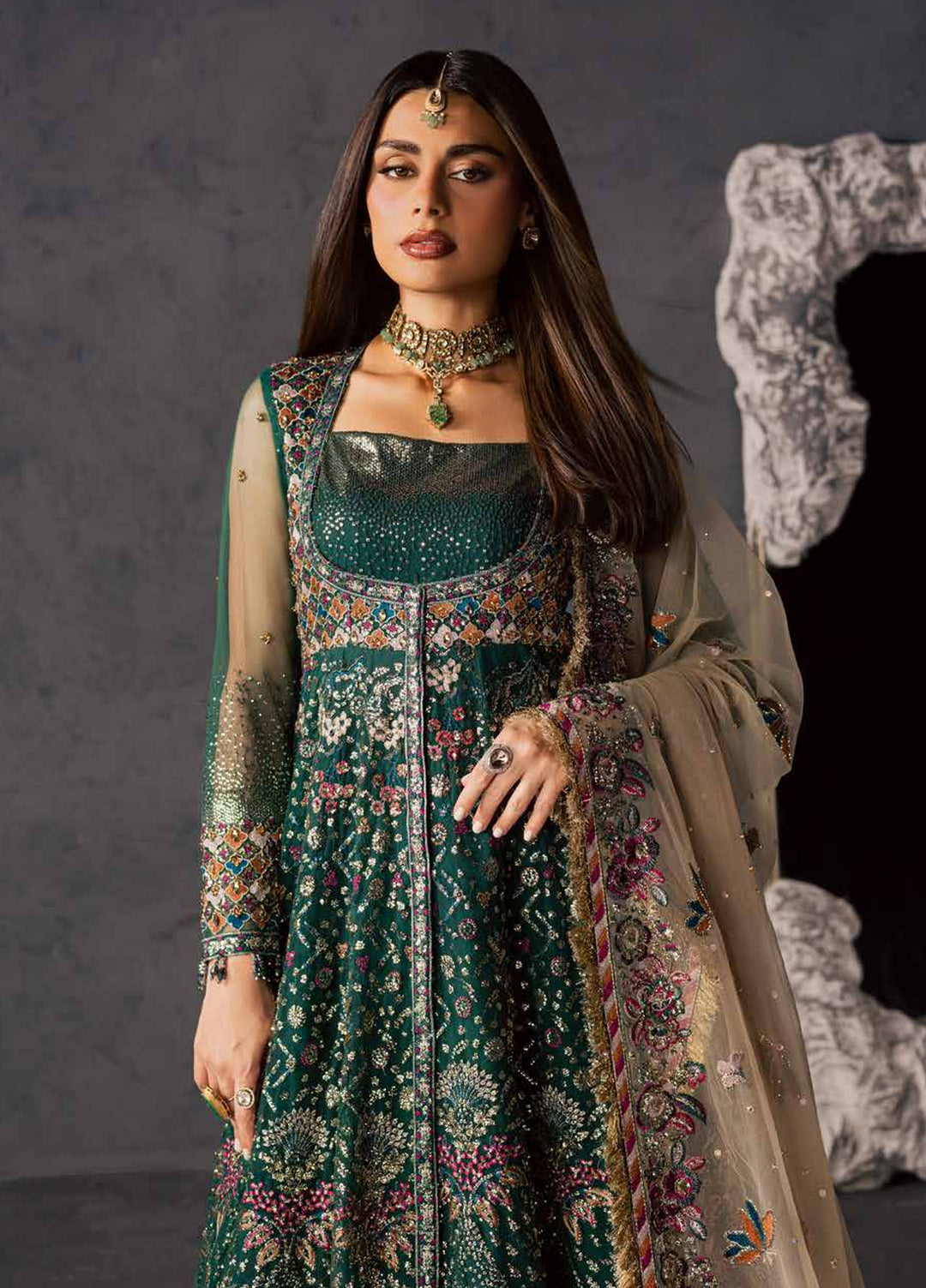 Muse Formal by Nureh Unstitched Embroidered Net 4 Piece Suit NU26UMF NFM-01 - Wedding Collection