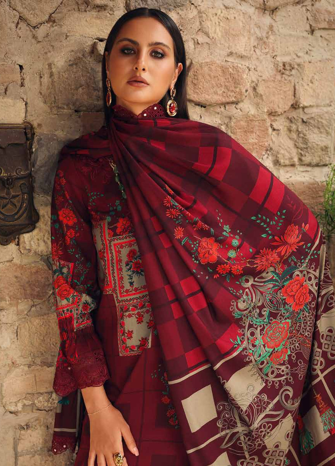 Combination by Charizma Unstitched Embroidered Linen 3 Piece Suit CHR26UCL CCW7-06 - Casual Collection