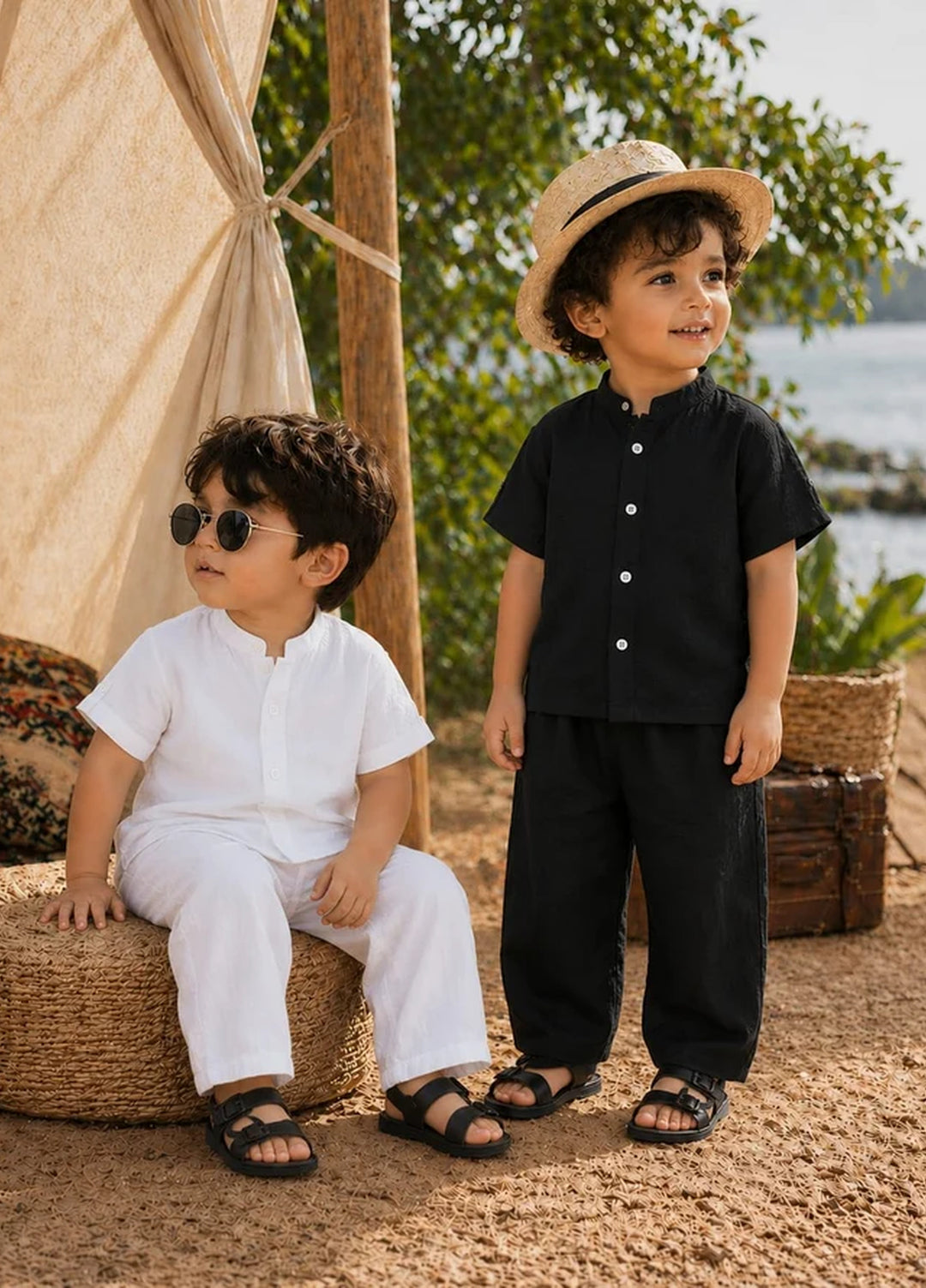 BabyCo Kids RTW Solids Cotton Co-Ord Sets Suit Oasis Relaxed White - Casual Collection