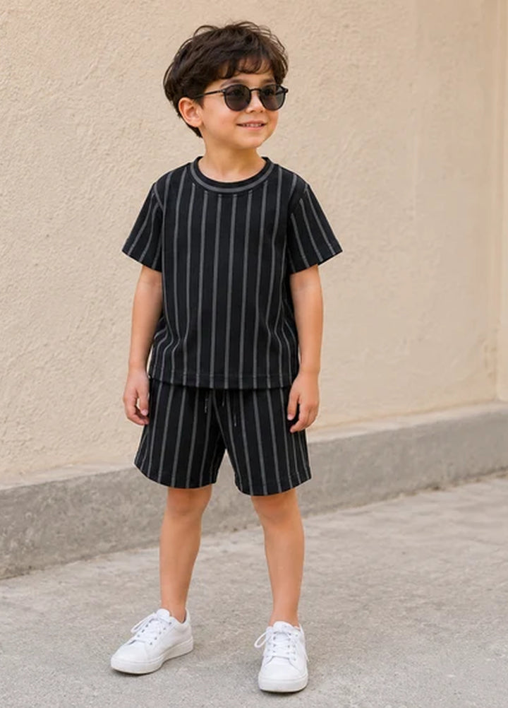 BabyCo Kids RTW Printed Cotton Co-Ord Sets Suit Capri Stripe Lounge - Casual Collection