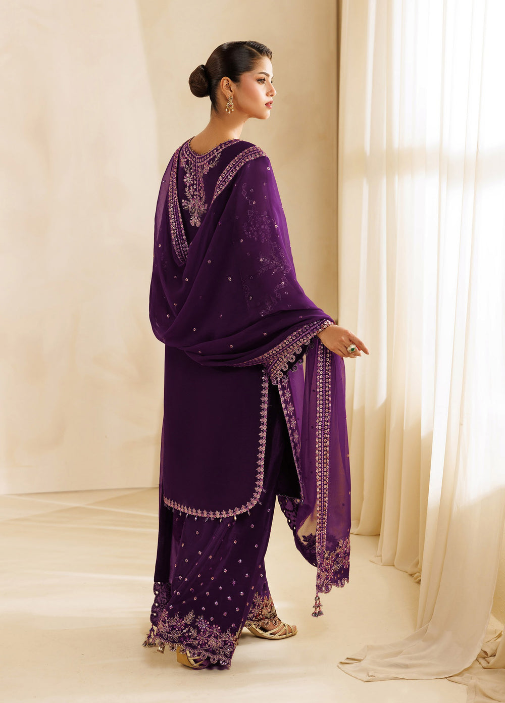 Sireine by Alizeh Fashion Unstitched Embroidered Chiffon 3 Piece Suit AF26UCS AF-CH-2299-CASCADE - Festive Collection