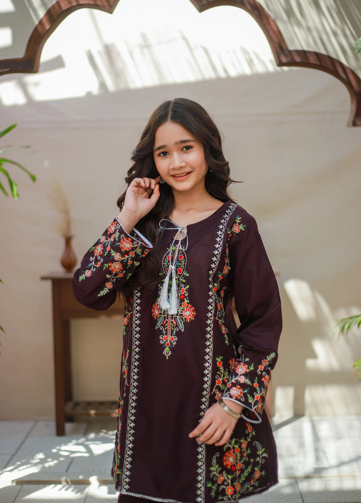 Khanak Girls RTW Embroidered Cotton 2 Piece Suit KST-171 - Casual Collection