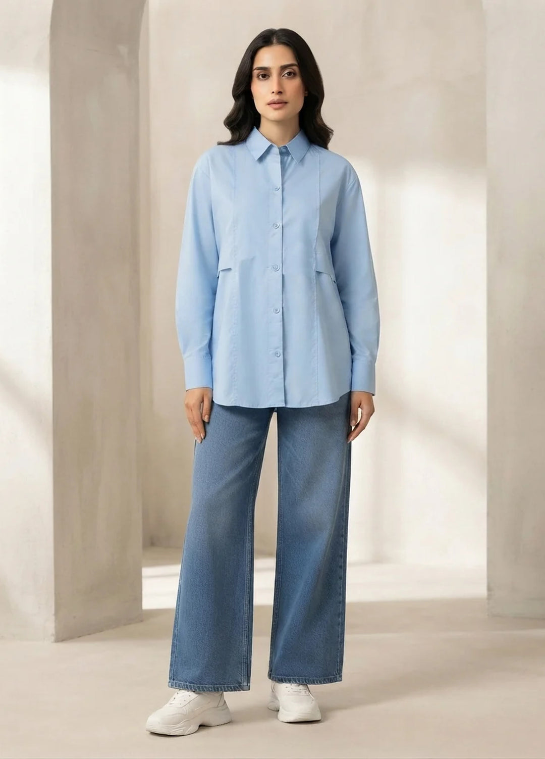 Menaal Women RTW Solids Cotton 1 Piece LUNA SKY - Western Collection