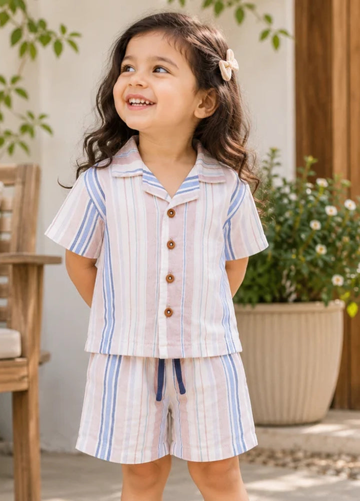 BabyCo Kids RTW Printed Cotton Co-Ord Sets Suit Harbour Stripe Unisex - Casual Collection