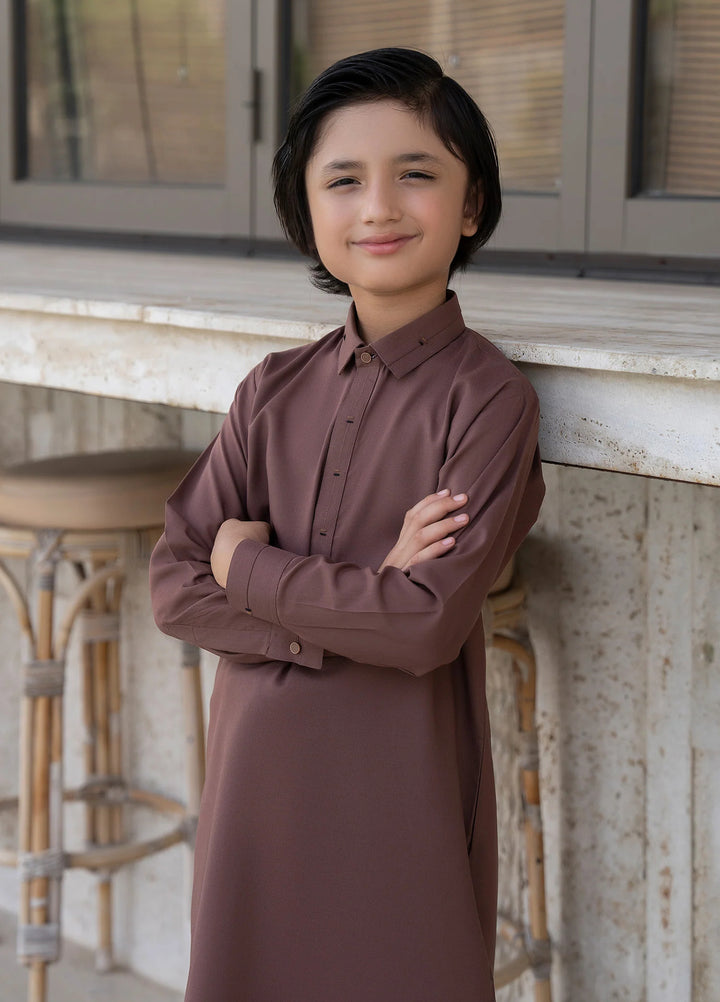 Buraq Boys RTW Solids Wash N Wear Kurta Shalwar Suit Jahangir Casual Collection