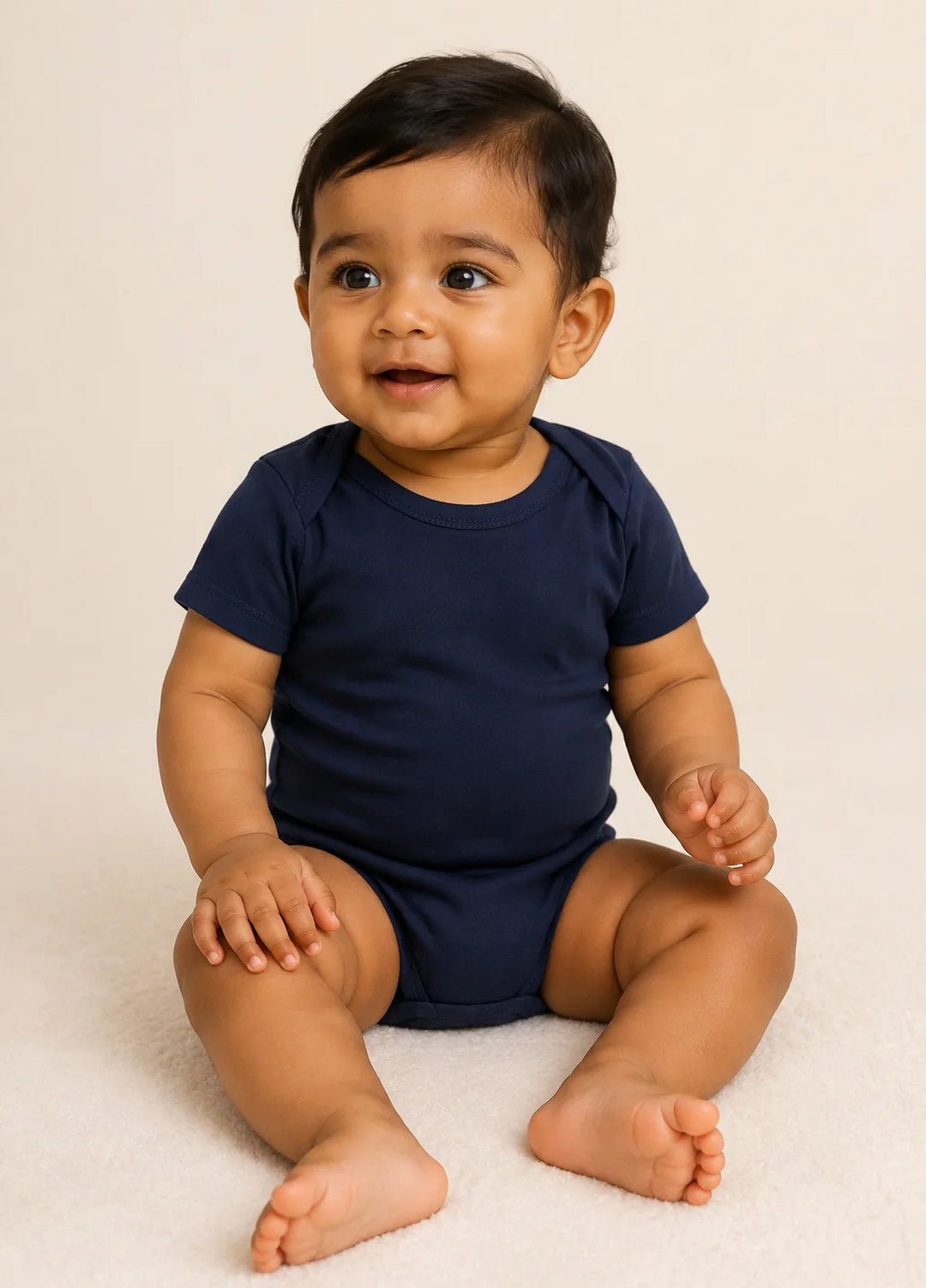 Lambkin Kids RTW Solids Cotton 1 Piece Navy - Casual Collection