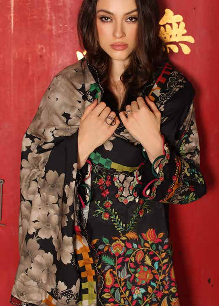 Combination by Charizma Unstitched Embroidered Linen 3 Piece Suit CHR26UCL CCW7-01 - Casual Collection