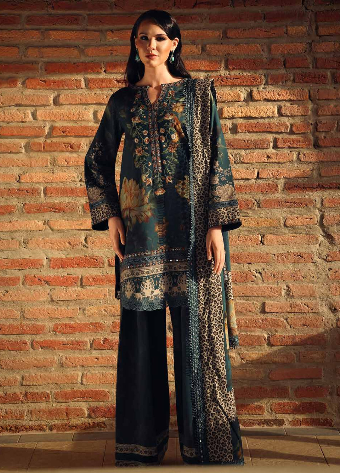 Combination by Charizma Unstitched Embroidered Linen 3 Piece Suit CHR26UCL CCW7-09 - Casual Collection