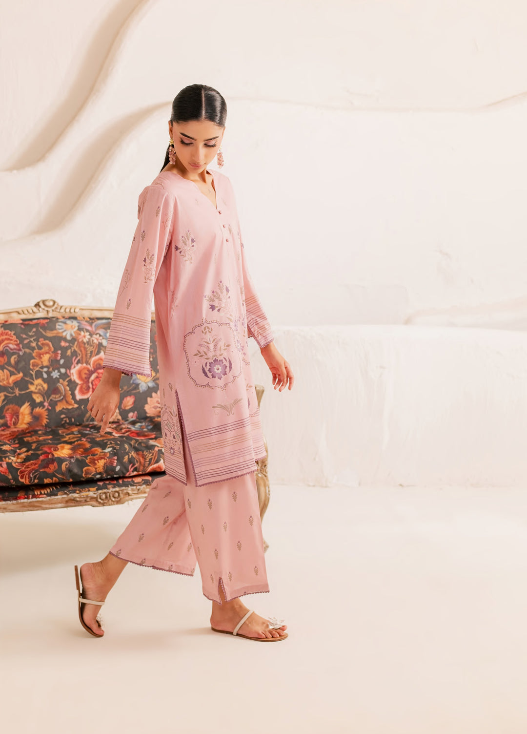 Day Dream by Rashid Textiles RTW Printed Lawn 2 Piece Suit ROSEWOOD D-14 - Casual Collection