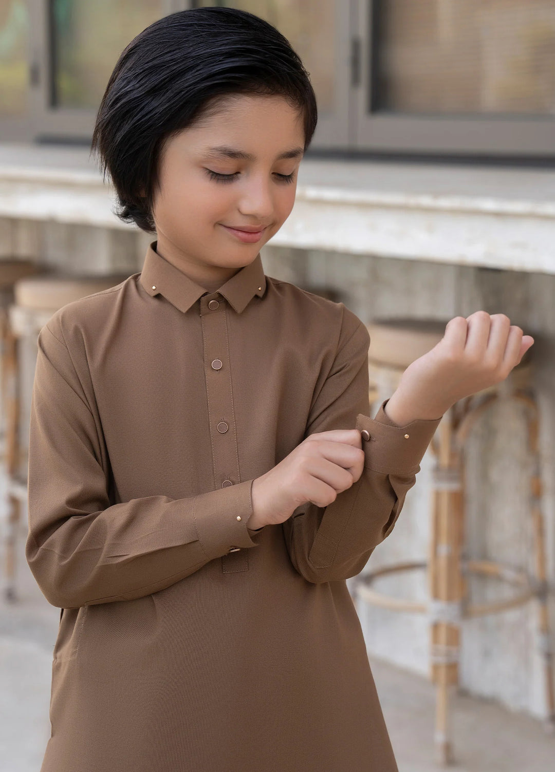 Buraq Boys RTW Solids Wash N Wear Kurta Shalwar Suit Kabeer Casual Collection