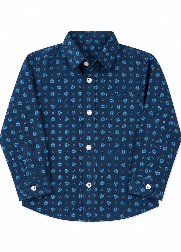 Lambkin Kids RTW Printed Cotton 1 Piece Oceanic Boys Shirt - Casual Collection