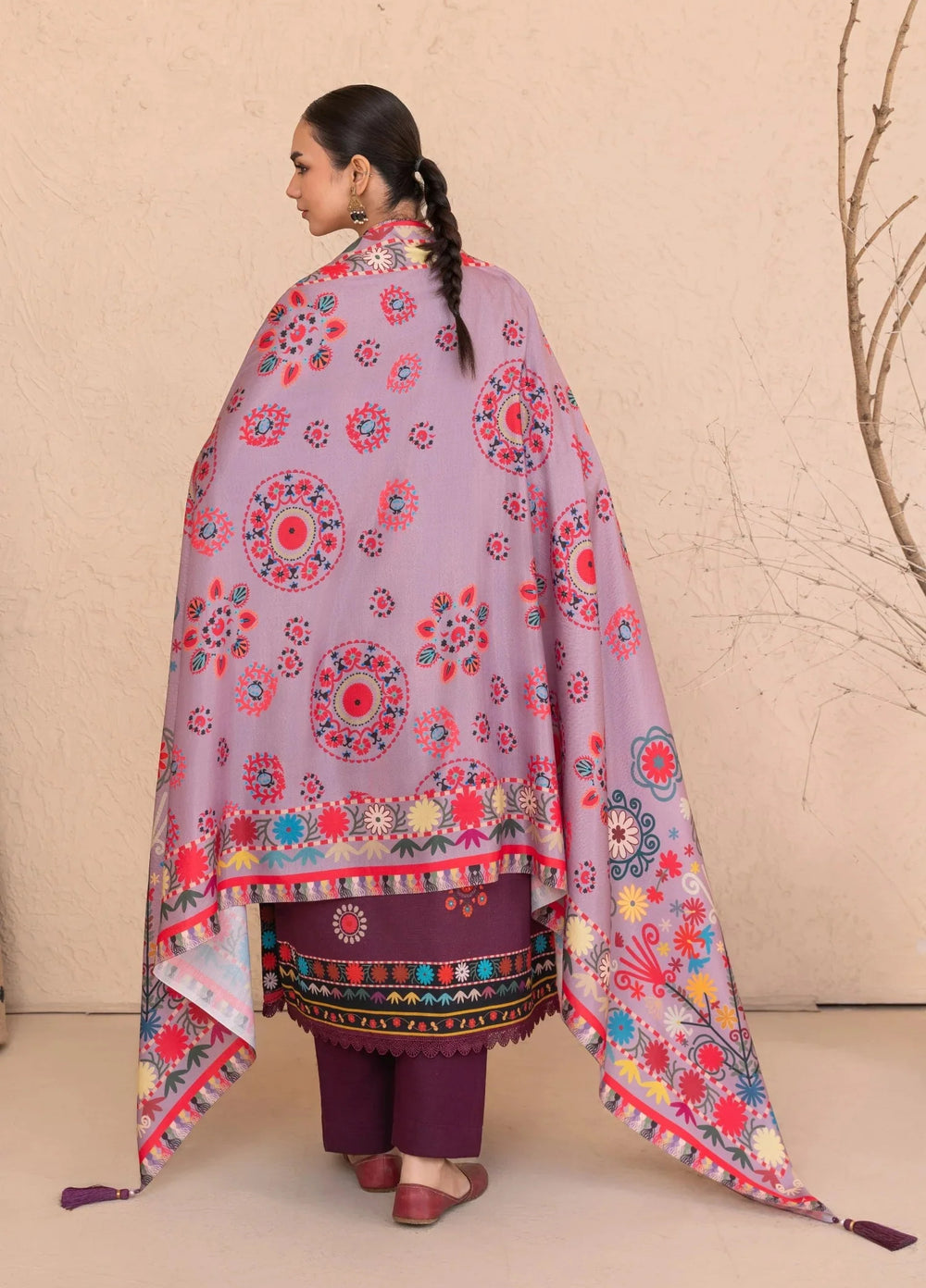Chandan Nagri Women RTW Embroidered Khaddar 3 Piece Suit Noorza - Festive Collection