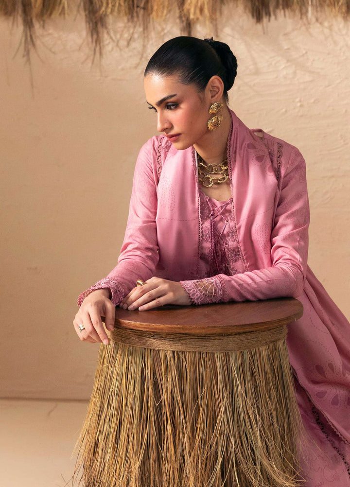 Q prints by Qalamkar Unstitched Embroidered Slub Linen 3 Piece Suit QLK26ULQ Seema QPW-07A - Winter Collection