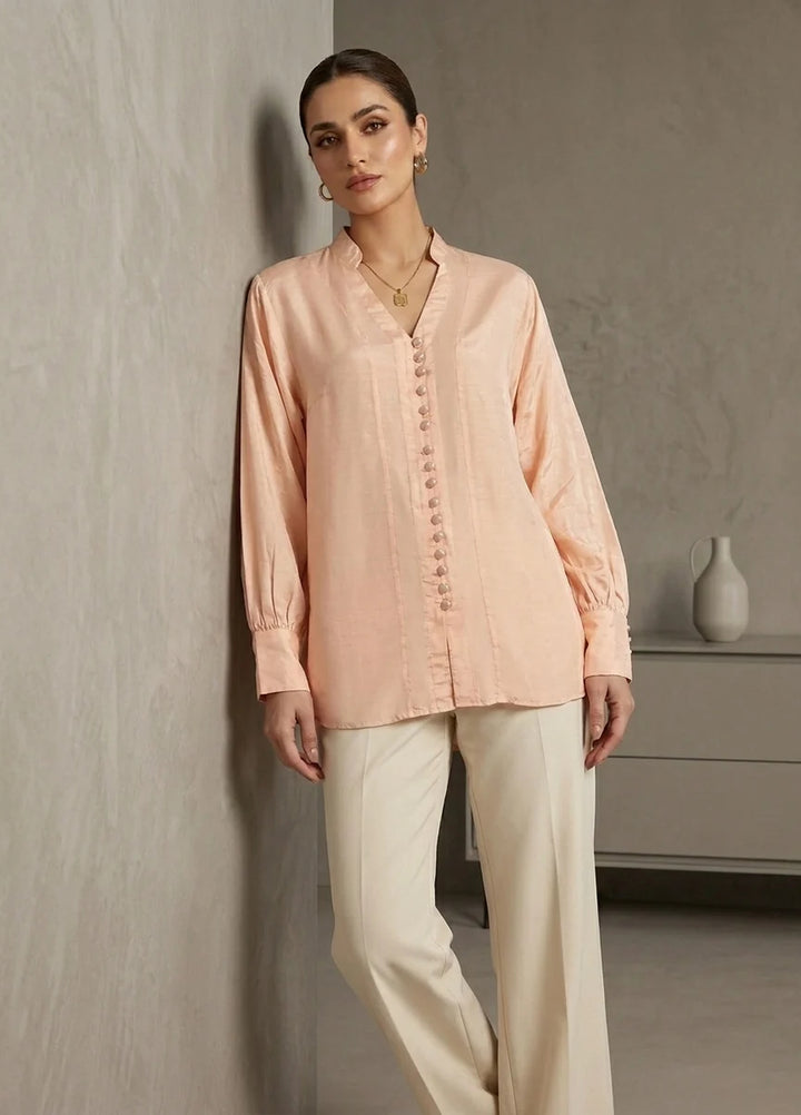 Menaal Women RTW Solids Silk 1 Piece NUDE HEAVEN - Western Collection
