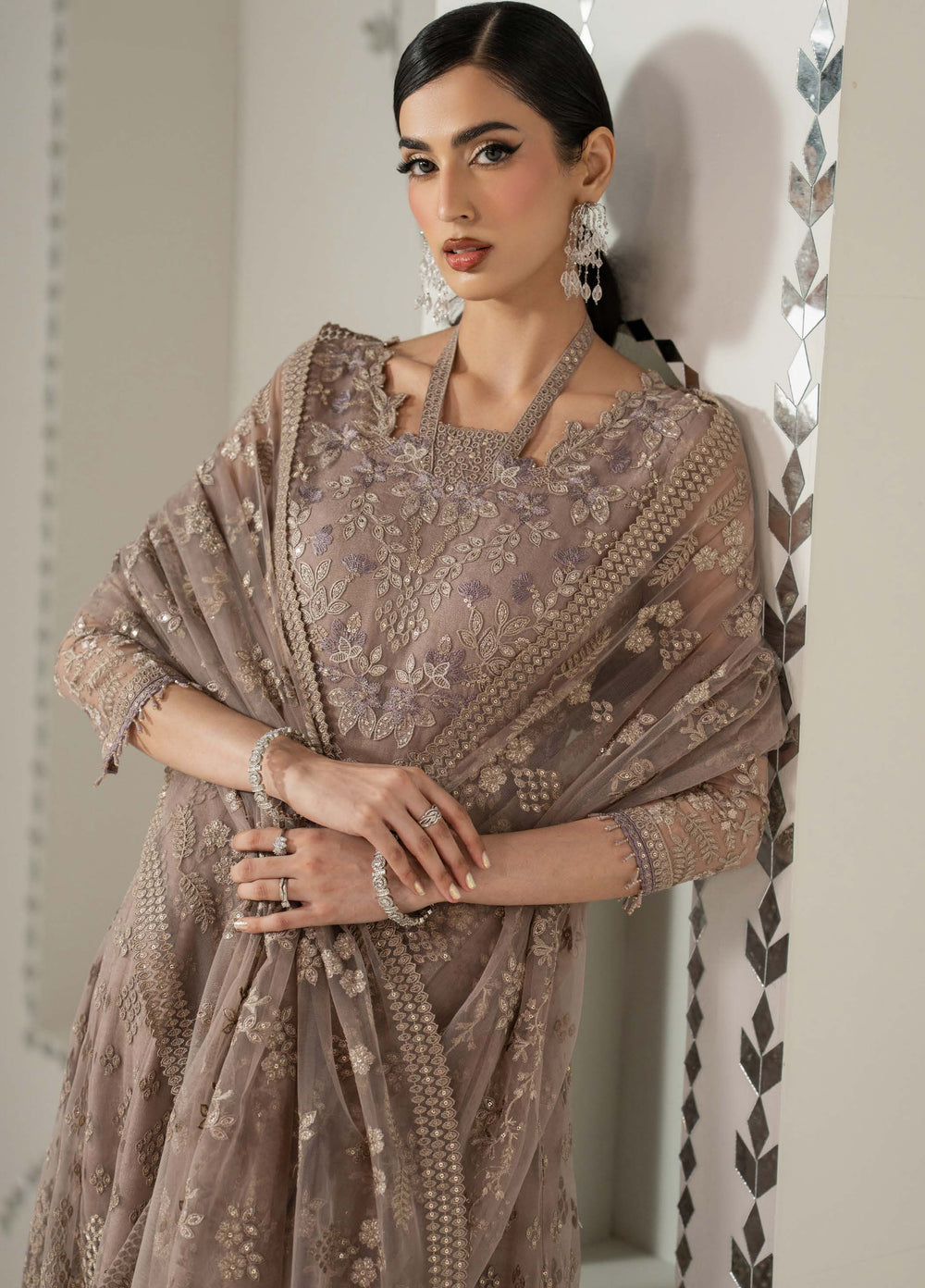 Shehnai by Lavish Premium Unstitched Embroidered Organza 3 Piece Suit LVP26USO SH-07 MAHVEEN - Wedding Collection