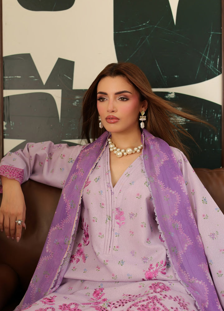 Sahl by Rashid Textiles Unstitched Embroidered Lawn Karandi 3 Piece Suit RT26USLK D-3911 - Casual Collection
