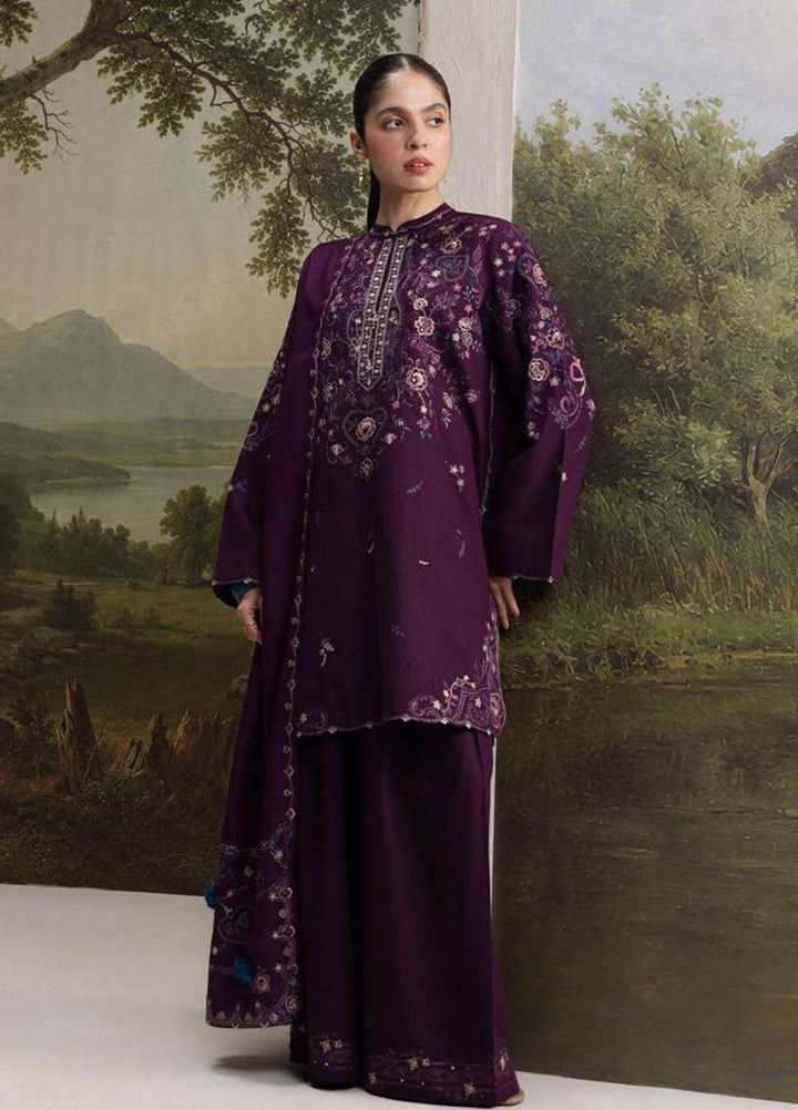 Coco by Zara Shahjahan Unstitched Khaddar 3 Piece Suit CZS26UKW SHAB 5A - Winter Collection