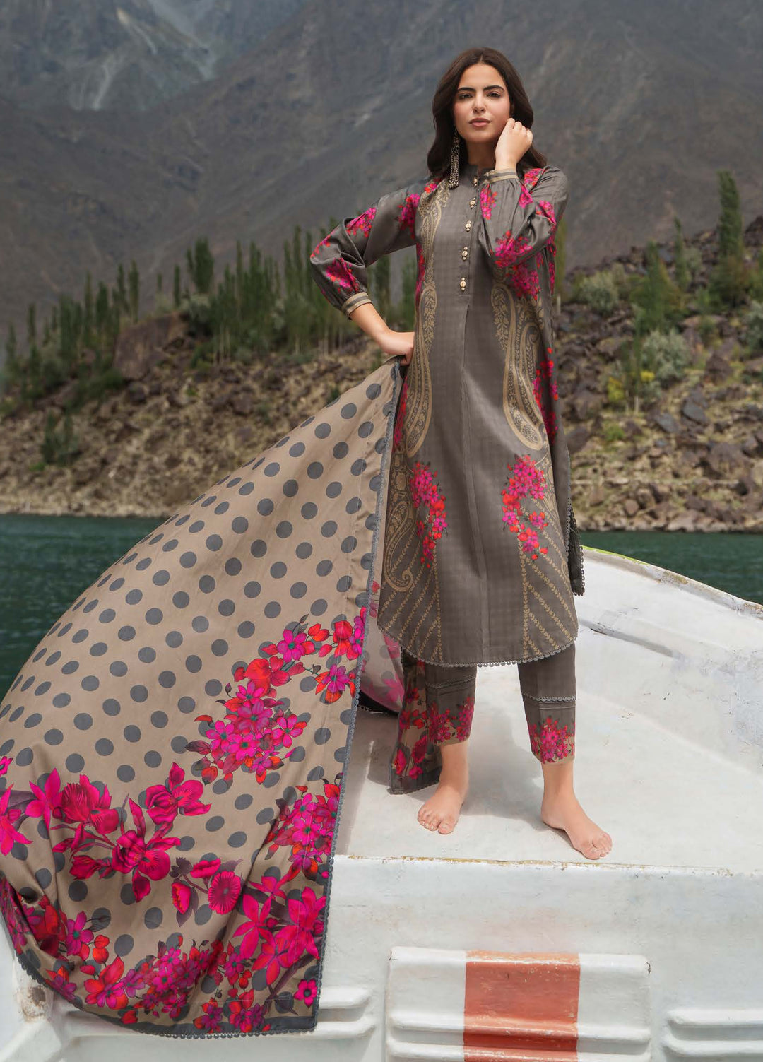 C Prints by Charizma Unstitched Printed Staple 3 Piece Suit CHR26ULP CPW6-04 - Casual Collection