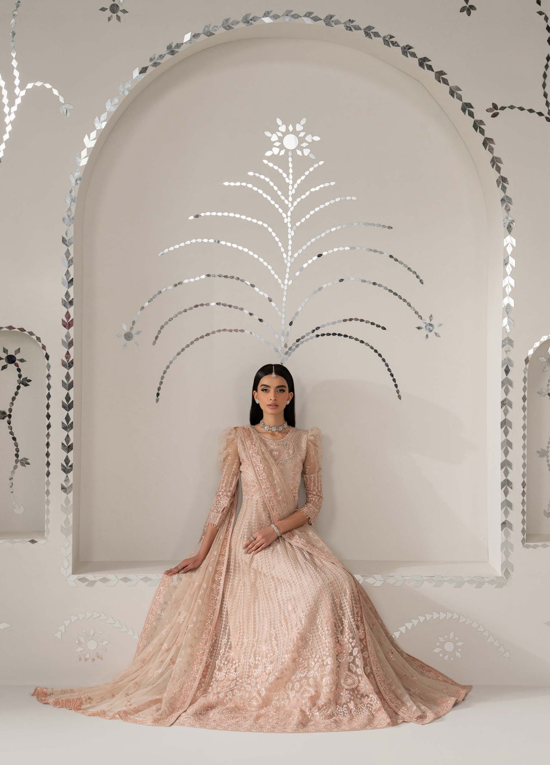 Shehnai by Lavish Premium Unstitched Embroidered Organza 3 Piece Suit LVP26USO SH-06 MEHER - Wedding Collection