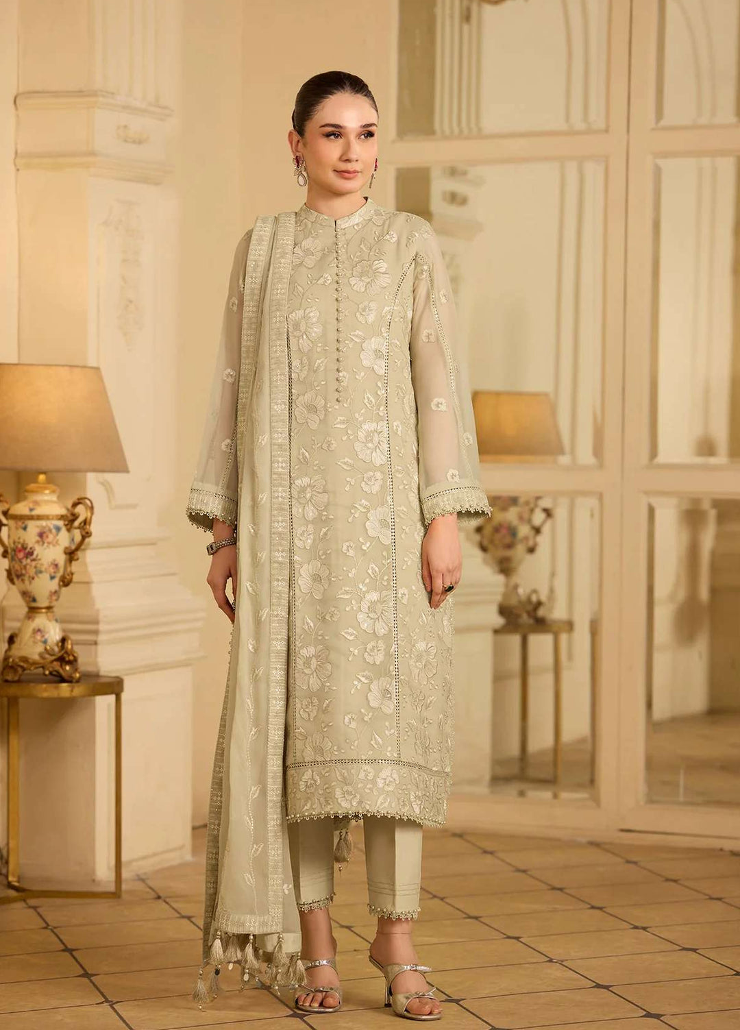 Alizeh Fashion Unstitched Embroidered Chiffon 3 Piece Suit AF26UCF AF-CH-2250-Spade - Festive Collection