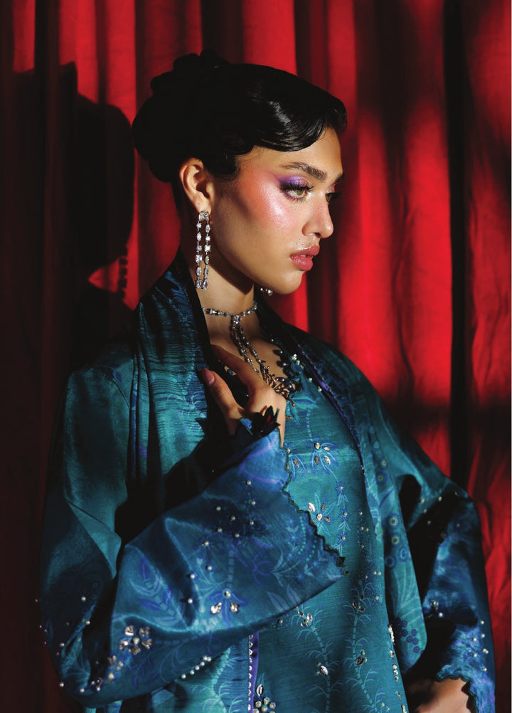 Luxe by Rang Rasiya Unstitched Printed Raw Silk 3 Piece Suit RR26ULS Lumeire - Festive Collection