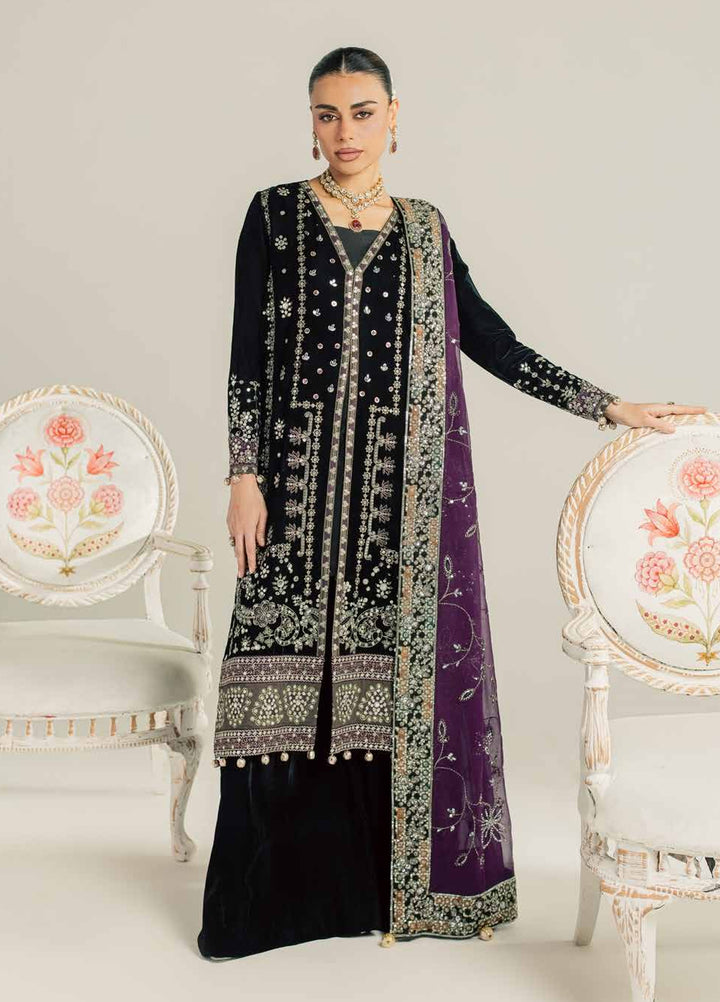 Maya by Nureh Unstitched Embroidered Velvet 3 Piece Suit NU26UMV NW-136 - Wedding Collection