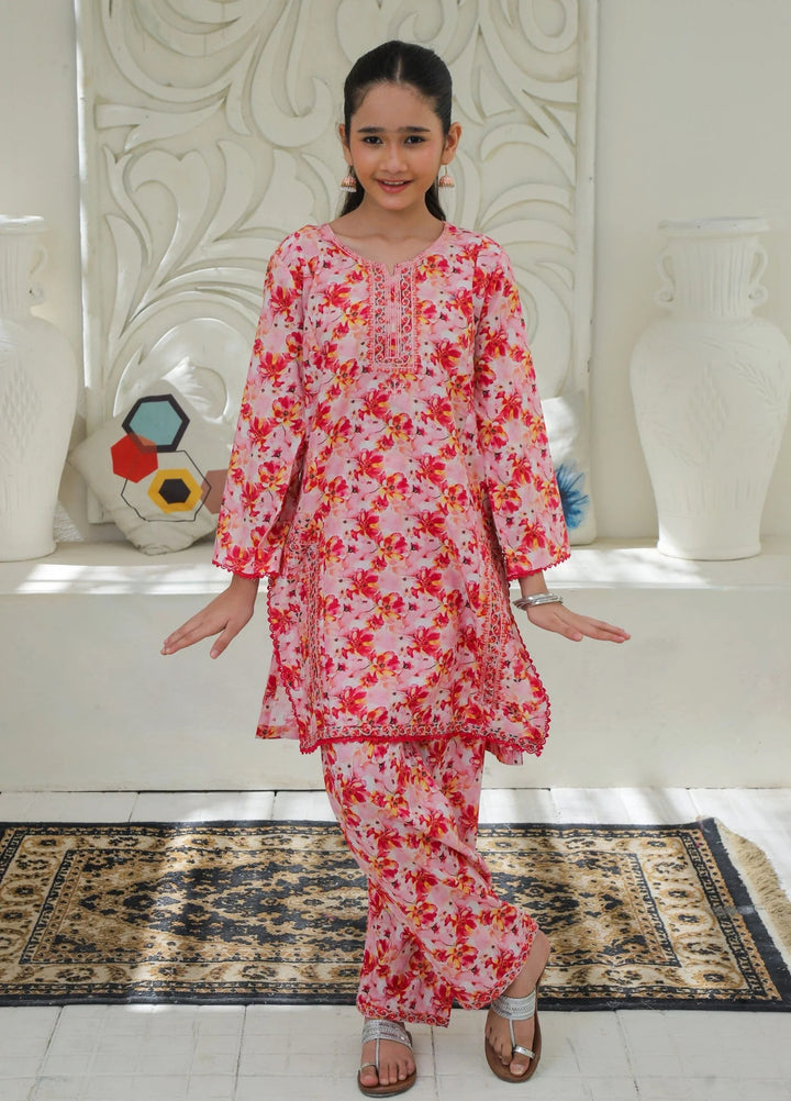 Khanak Girls RTW Embroidered Cotton 2 Piece Suit KST-200 - Casual Collection