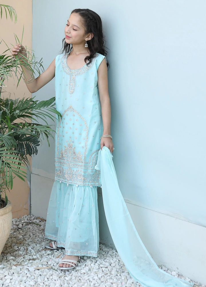 Khanak Girls RTW Embroidered Chiffon 3 Piece Suit KG-11 - Festive Collection