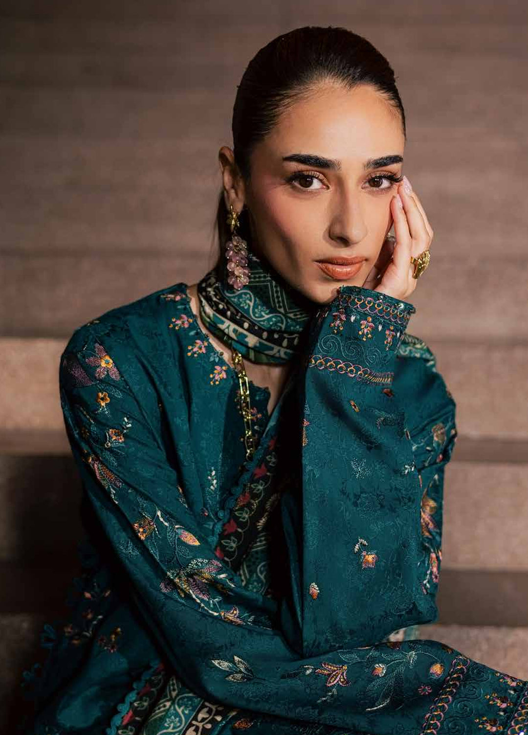 Maya by Nureh Unstitched Embroidered Jacquard Linen 3 Piece Suit NU26UMLJ NW-126 - Festive Collection
