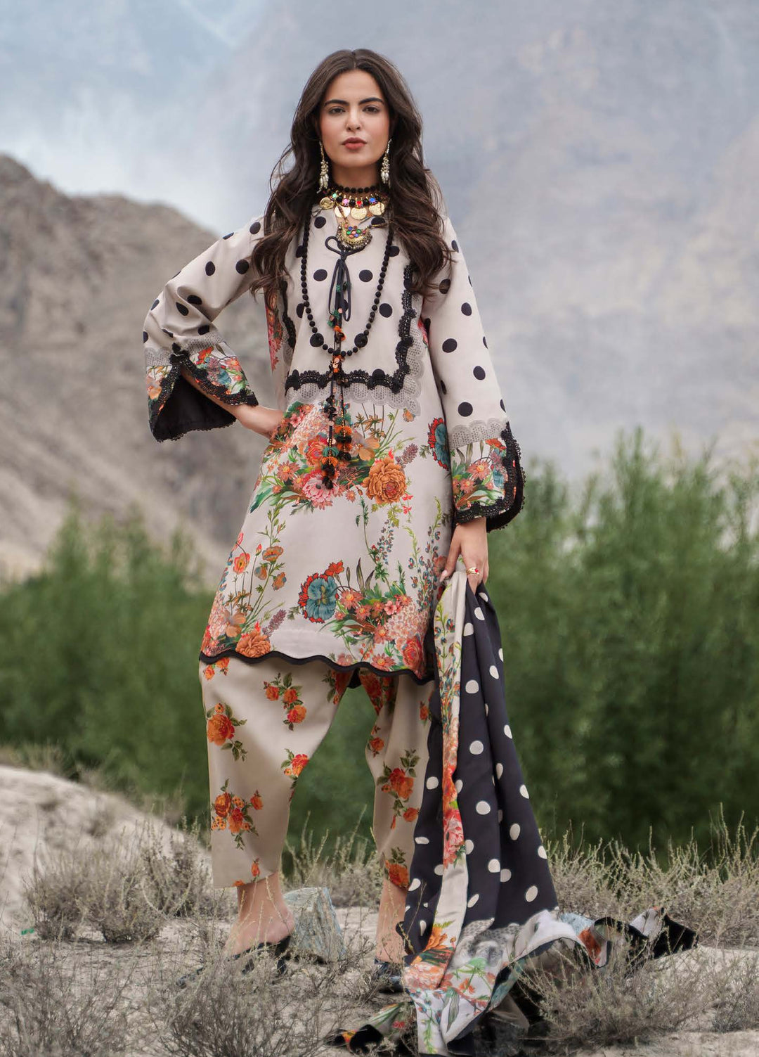 C Prints by Charizma Unstitched Printed Staple 3 Piece Suit CHR26ULP CPW6-07 - Casual Collection