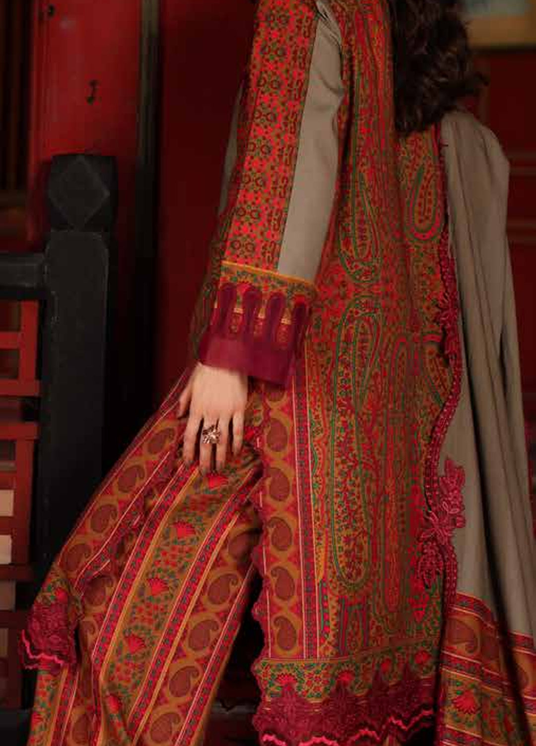 Combination by Charizma Unstitched Embroidered Linen 3 Piece Suit CHR26UCL CCW7-04 - Casual Collection