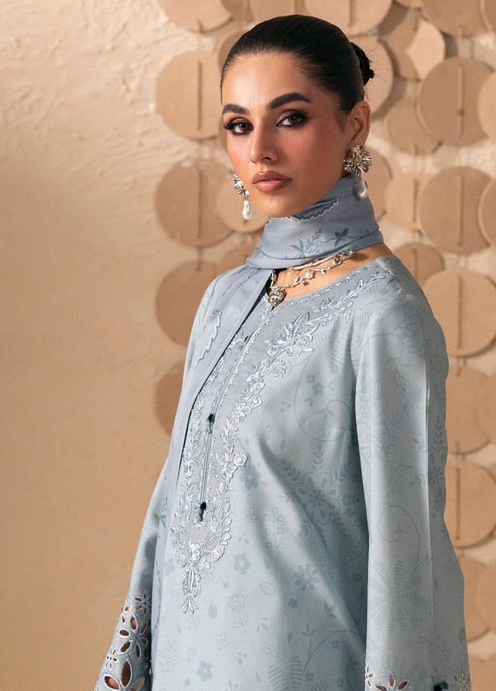 Q prints by Qalamkar Unstitched Embroidered Slub Linen 3 Piece Suit QLK26ULQ Oriana QPW-04A - Winter Collection