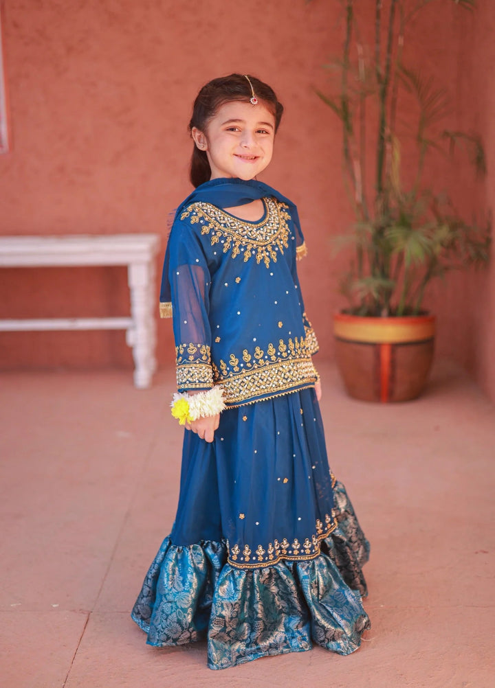 Khanak Girls RTW Embroidered Chiffon 3 Piece Suit KL-3 - Casual Collection