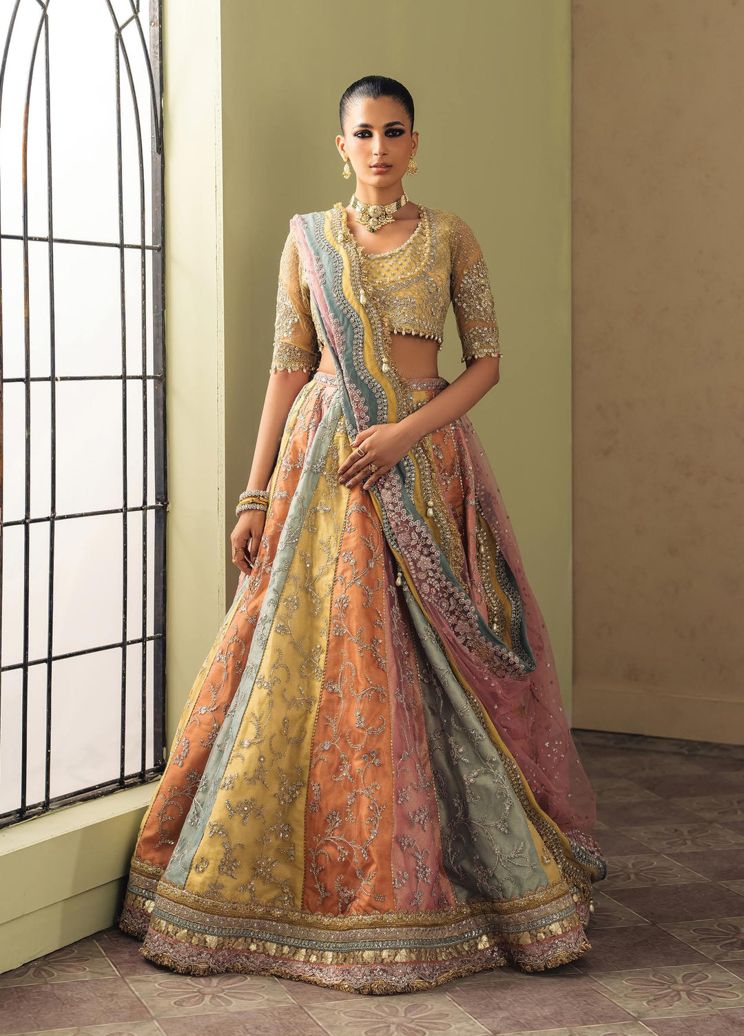 Luminara by Ayzel Unstitched Embroidered Net 3 Piece Suit AAF26UWL MEIRAL AYZ-178 - Wedding Collection