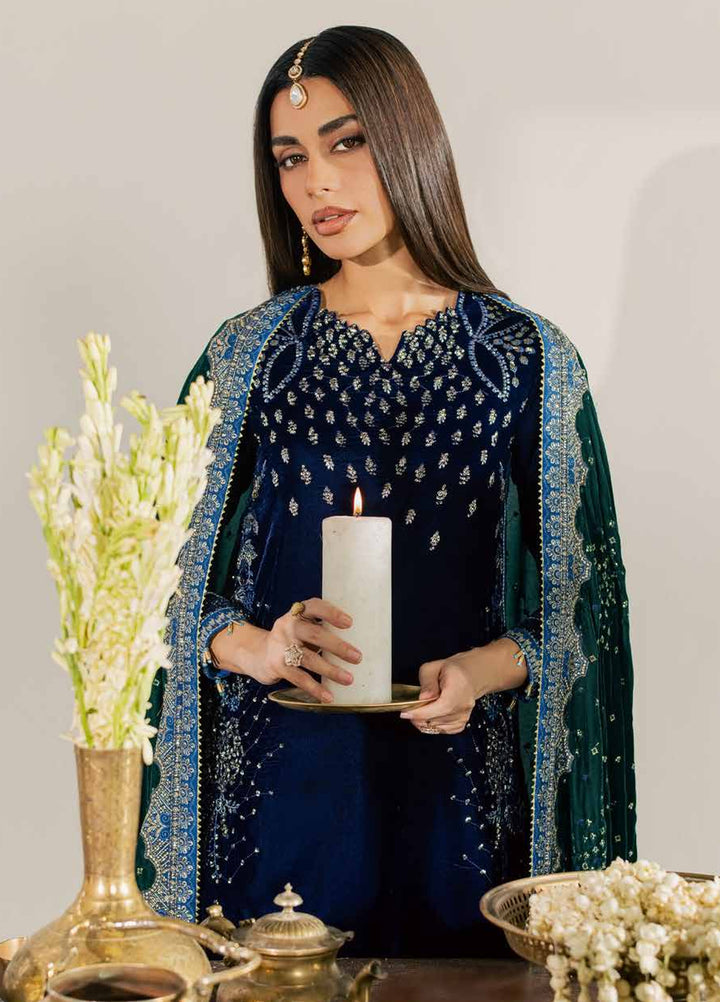 Maya by Nureh Unstitched Embroidered Velvet 3 Piece Suit NU26UMV NW-137 - Wedding Collection
