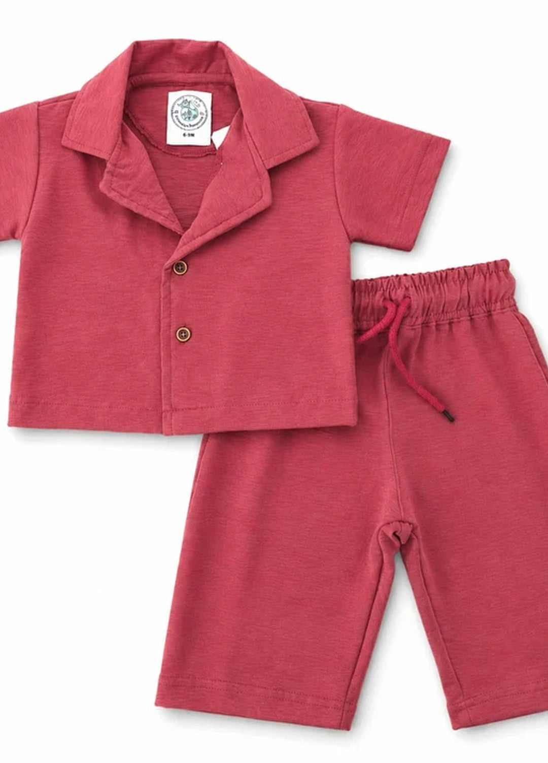 BabyCo Kids RTW Solids Cotton Co-Ord Sets Suit Amora Lounge Berry Rose - Casual Collection