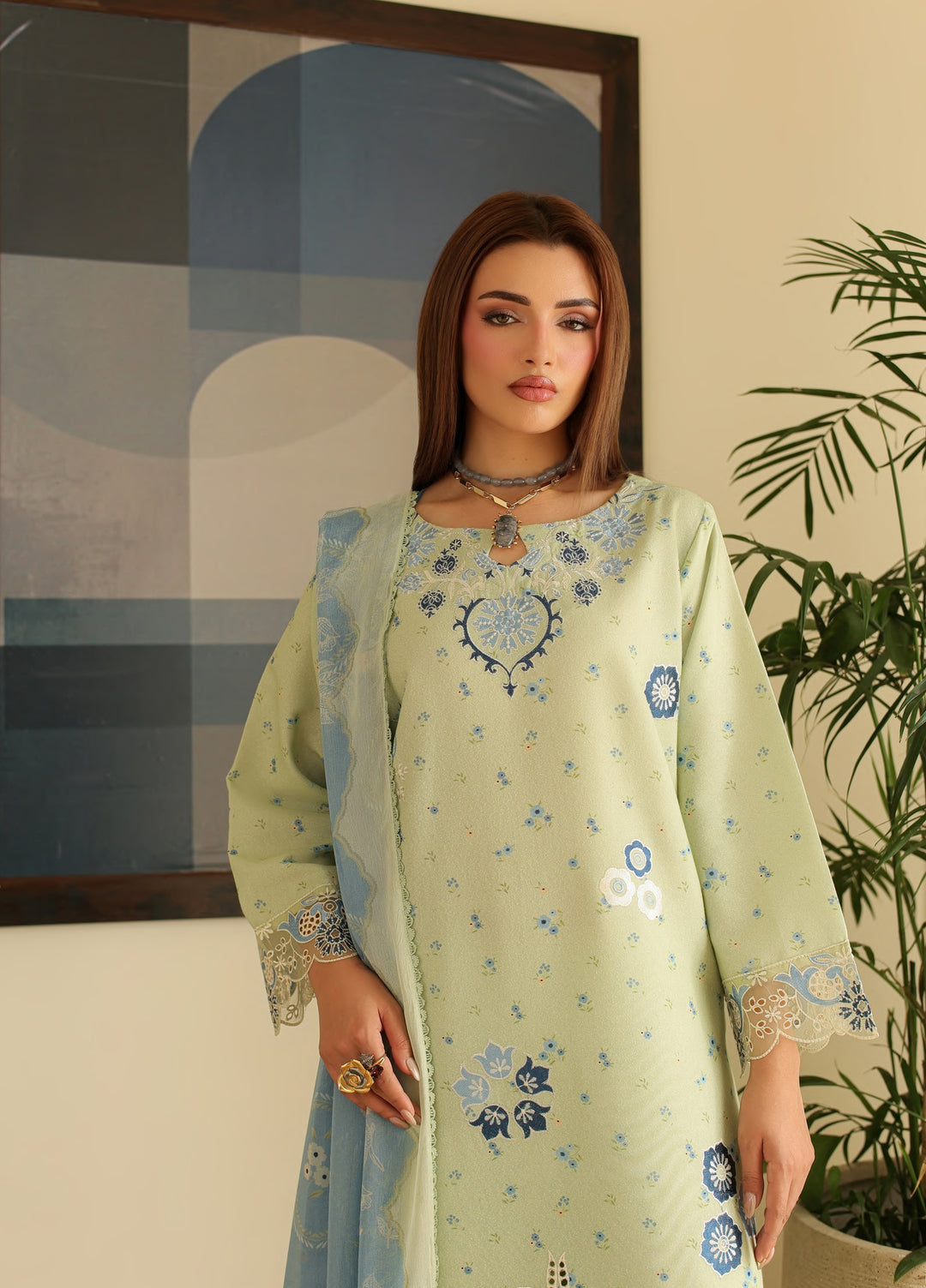 Sahl by Rashid Textiles Unstitched Embroidered Lawn Karandi 3 Piece Suit RT26USLK D-3914 - Casual Collection
