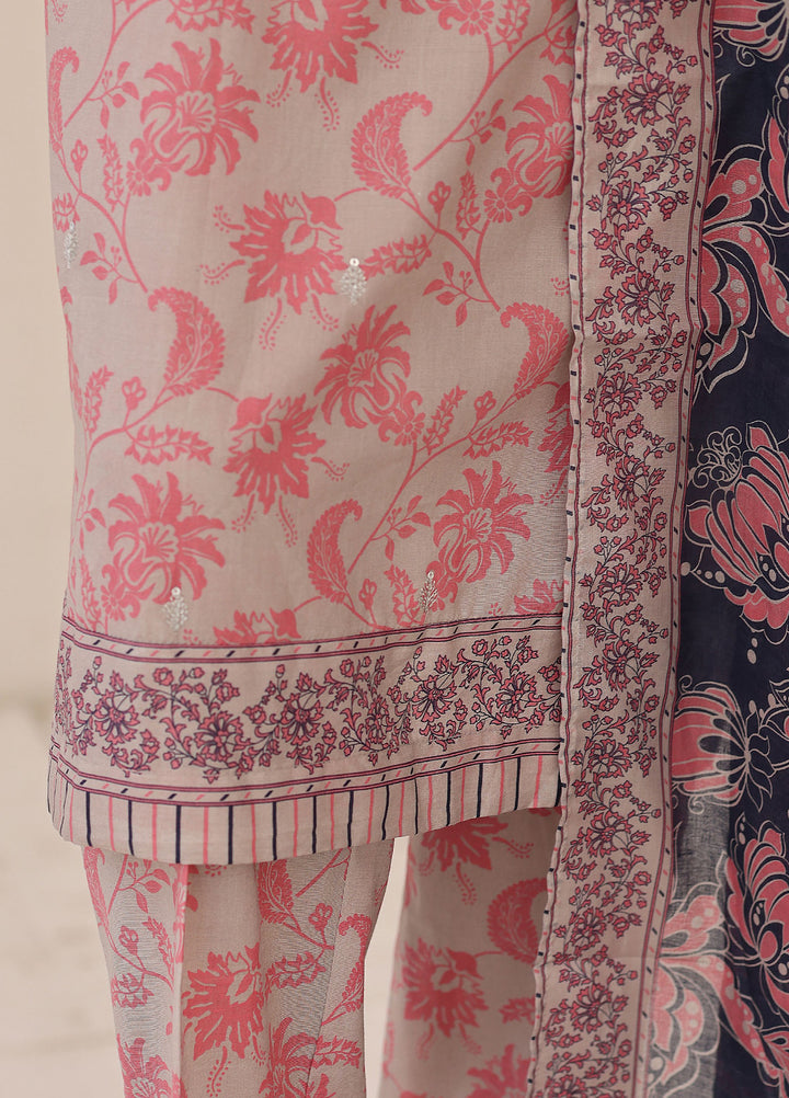 Identic by HZ Textiles Unstitched Embroidered Cotton 3 Piece Suit HZ26UCI PDW 3329-E - Casual Collection