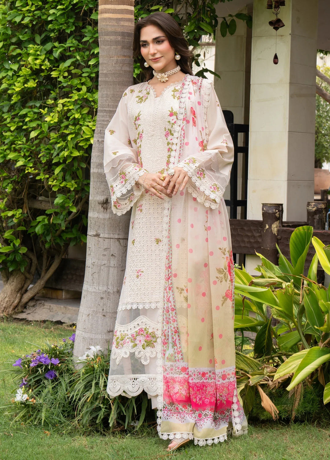 Chandan Nagri RTW Embroidered Lawn 3 Piece Suit Rumie-Veil - Casual Collection