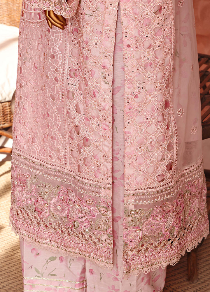 Shaahkaar by HZ Textiles RTW Embroidered Organza 3 Piece Suit HZ26PSO HZK-243 Pastel Pink - Festive Collection