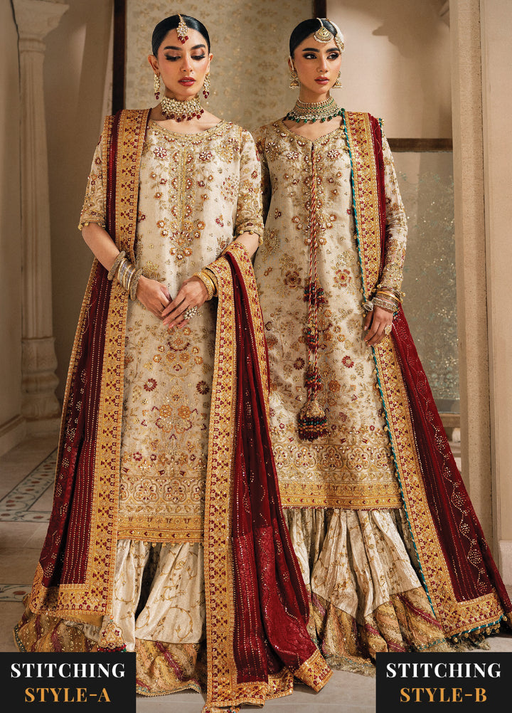 AIK Atelier Unstitched Embroidered Zari Net 3 Piece Suit AIK26UAW D-03 - Wedding Collection