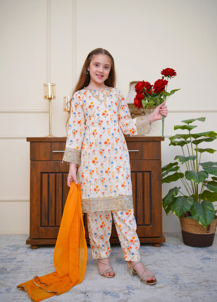 Shanzey Girls RTW Embroidered Lawn 3 Piece Suit SZ26PL SHK-6803 - Casual Collection