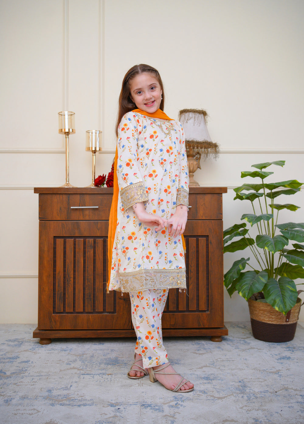 Shanzey Girls RTW Embroidered Lawn 3 Piece Suit SZ26PL SHK-6803 - Casual Collection