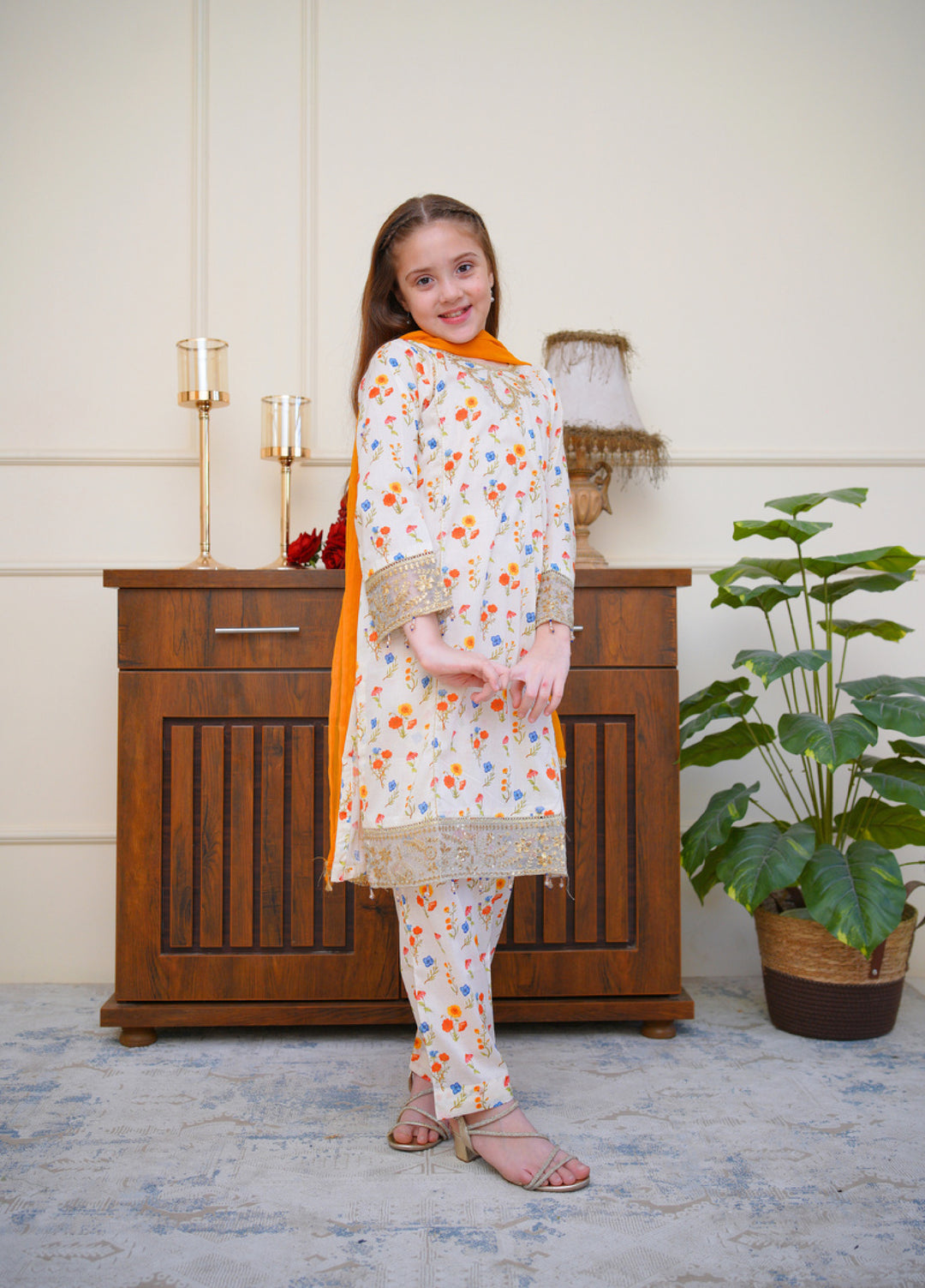 Shanzey Girls RTW Embroidered Lawn 3 Piece Suit SZ26PL SHK-6803 - Casual Collection